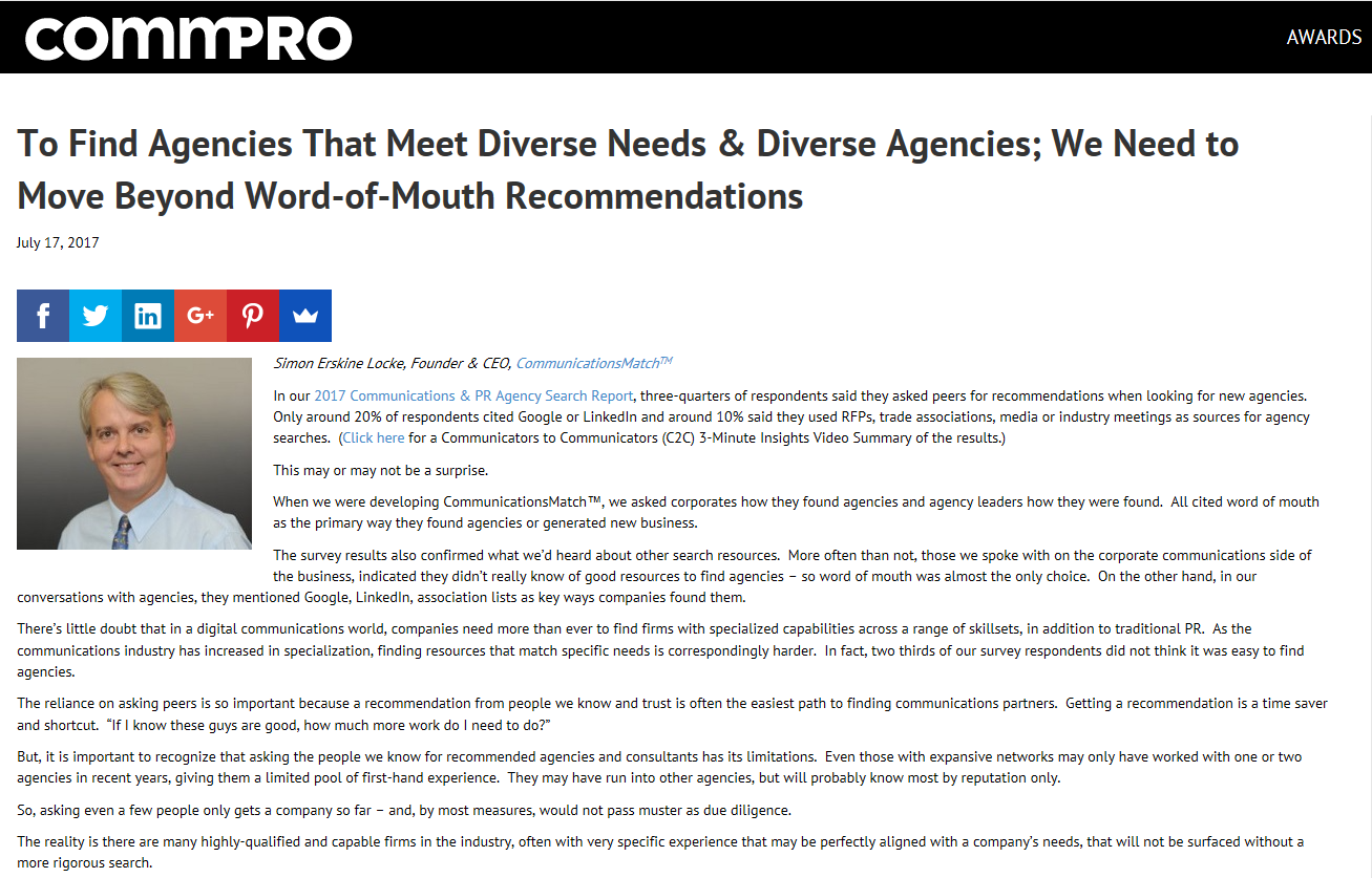 Find Diverse Agencies